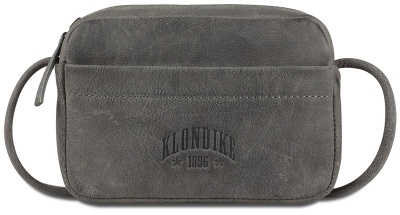 Сумка женская KLONDIKE YUKON «Maya», натуральная кожа в сером цвете, 17 х 12 х 4 см