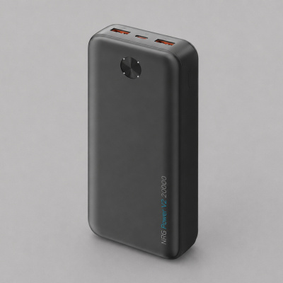 Внешний АКБ NRG Power V2 20000 мА-ч, 2A, 2xUSB, черный, Deppa , размер 20000 mAh