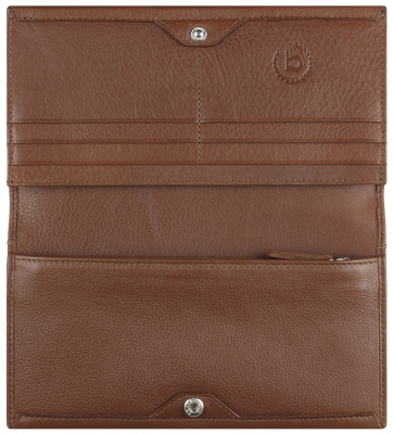 Кошелёк женский BUGATTI СУПЕР ЛЕДИ | LADY TOP, коньячный, натуральная воловья кожа, 19,5х2х10 см