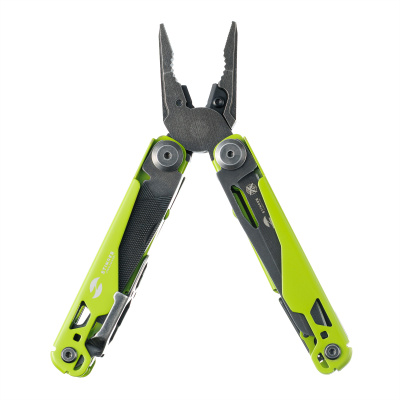 Мультитул Stinger, 107 х 19 мм, 19 функций, сталь, салатовый корпус, стоунвош, в картонной коробке, в комплекте нейлоновый чехол