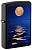 Зажигалка ZIPPO Закат луны с покрытием черный свет | Moon Sunset Black Light, латунь/сталь, чёрная, матовая, 38x13x57 мм