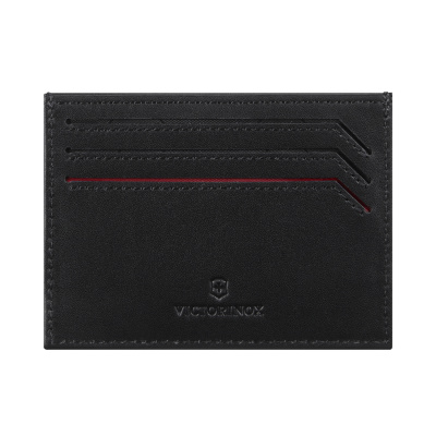 Визитница VICTORINOX Altius Alox с защитой от сканирования RFID, чёрная, натуральная кожа, 8x1x10 см