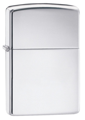 Зажигалка ZIPPO классическая с покрытием Глянцевый хром | Classic High Polish Chrome, латунь/сталь, серебристая, 38x13x57 мм