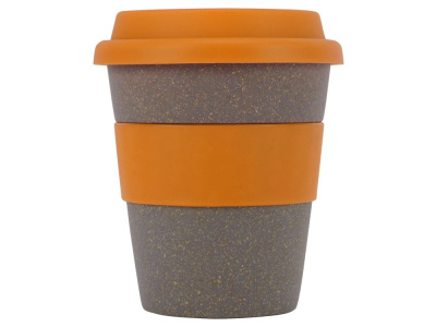 Стакан с силиконовой крышкой Cafe, оранжевый