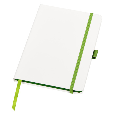 Блокнот ColorNote White, твердая обложка A5, 80 листов, белый и зеленое яблоко