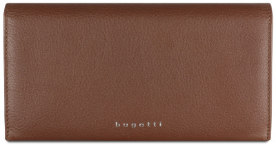 Кошелёк женский BUGATTI СУПЕР ЛЕДИ | LADY TOP, коньячный, натуральная воловья кожа, 19,5х2х10 см