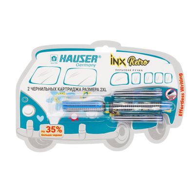 Перьевая ручка Hauser INX Retro, пластик, синяя