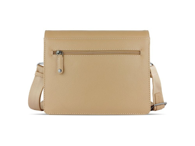 Сумка через плечо женская BUGATTI ЭЛЬЗА | ELSA, песочного цвета, воловья кожа/полиэстер, 25х8,5х20 см