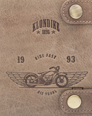 Бумажник KLONDIKE «Tim Bike», натуральная кожа в светло-коричневом цвете, 11,5 х 12,5 х 3 см