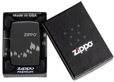Зажигалка ZIPPO Classic с покрытием Black Matte, латунь/сталь, черная, матовая, 38x13x57 мм