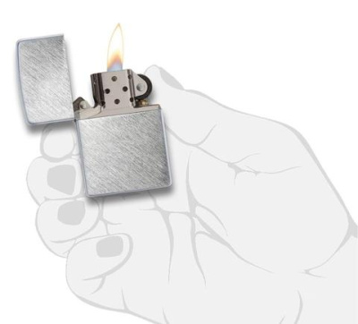 Зажигалка ZIPPO классическая с узором Елочка | Herringbone Sweep, латунь/сталь, серебристая, матовая, 38x13x57 мм