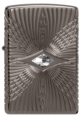 Зажигалка ZIPPO Armor® с покрытием Black Ice®, латунь/сталь, чёрная, 38x13x57 мм