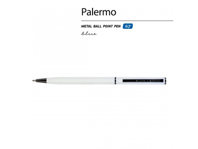 Ручка шариковая автоматическая BrunoVisconti® PALERMO цвет корпуса белый, soft-touch, 0.7 мм