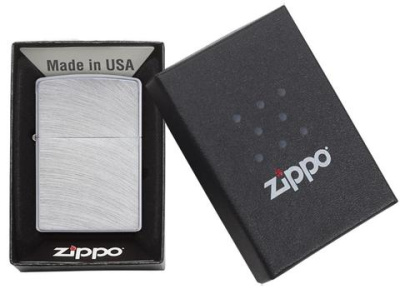 Зажигалка ZIPPO классическая хромированная с дугообразным узором | Classic Chrome Arch, латунь/сталь, серебристая, матовая, 38x13x57 мм