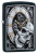 Зажигалка ZIPPO Часы и череп с черным матовым покрытием | Skull Clock Black Matte, латунь/сталь, чёрная, матовая, 38x13x57 мм