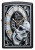 Зажигалка ZIPPO Часы и череп с черным матовым покрытием | Skull Clock Black Matte, латунь/сталь, чёрная, матовая, 38x13x57 мм