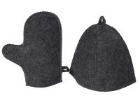 Банный набор из шапки и рукавицы Renew, серый