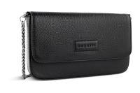 Сумка женская BUGATTI Elsa, черная, воловья кожа/полиэстер, 21,5х3х13 см