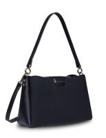 Сумка женская наплечная BUGATTI Leah, черная, полиуретан, 31х11,5х19 см