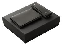 Подарочный набор Long River: обложка для паспорта, ключница (без лого Long River), черная коробка , размер Без лого