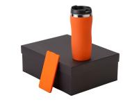 Подарочный набор c вакуумной термокружкой и повербанком С1, оранжевый , размер 5000 mAh