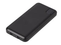 Внешний аккумулятор со встроенными кабелями Фрэйм Квик, быстрая зарядка, 10000мач, черный