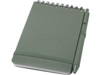 Блокнот Thalaasa формата А6 в твердой обложке из океанического пластика с шариковой ручкой - Зеленый яркий