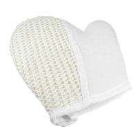 Мочалка Dewal Beauty для тела, руковичка, натуральный цвет ( лен+ хлопок ),21,5х18х2см