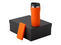 Подарочный набор c вакуумной термокружкой и повербанком С2, оранжевый , размер 10000 mAh