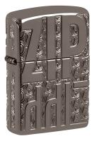 Зажигалка ZIPPO Reverse Carve с покрытием Black Ice®, латунь/сталь, чёрная, глянцевая, 38x13x57 мм