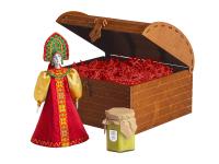 Подарочный набор: кукла фарфоровая, крем-мед, красный