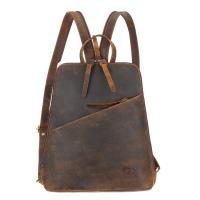 Рюкзак женский KLONDIKE "URBAN", натуральная кожа, тёмно-коричневый цвет, 25,5 х 11,5 х 29,5 см