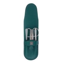 Маникюрный набор Erbe, 4пр. Футляр: натур.кожа,цвет морской волны