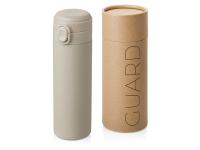 Вакуумная термокружка Waterline c кнопкой Guard, 400 мл, тубус, бежевый
