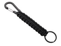 Брелок-веревочка Austere с карабином и кольцом, черный