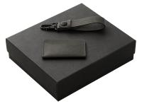 Подарочный набор Long River: картхолдер, ремешок для ключей, черная коробка , размер С лого