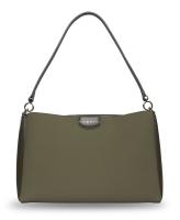 Сумка женская наплечная BUGATTI Leah, оливковая, полиуретан, 36х13х23 см