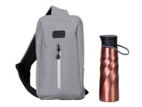 Подарочный набор с бутылкой для воды в сумке - слинге 
Athletic nomad, красный