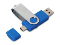 USB3.0/USB Type-C флешка на 16 Гб Квебек C, синий , размер 16Gb