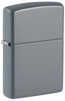 Зажигалка ZIPPO Classic с покрытием Flat Grey, латунь/сталь, серая, глянцевая, 38x13x57 мм