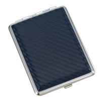 Портсигар S.Quire, нержавеющая сталь, искусственная кожа, синий, 7,4х9,5х1,8 см
