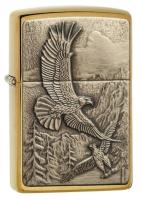 Зажигалка ZIPPO Eagles, с покрытием Brushed Brass, латунь/сталь, золотистая, матовая, 38x13x57 мм