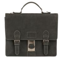 Портфель KLONDIKE Native, натуральная кожа в черном цвете, 38 х 14 х 33 см