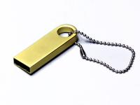 USB 2.0-флешка на 128 Гб с мини чипом и круглым отверстием, золотистый , размер 128ГБ