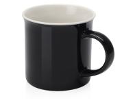 Кружка Countryside S с белым ободком, белая внутри, черная снаружи, черный , размер S