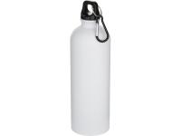 Одностенная бутылка для воды с карабином Oregon/Орегон, изготовленная из нержавеющей стали, сертифицированной по стандарту RCS, объемом 750 мл, белый
