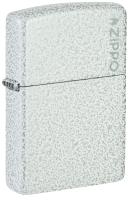 Зажигалка ZIPPO Logo с покрытием Glacier, латунь/сталь, белая, матовая, 38x13x57 мм