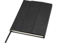 Блокнот Alejandra формата А5 с твердой обложкой из переработанной кожи - сплошной черный