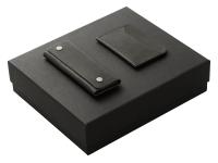 Подарочный набор Long River: картхолдер, ключница (без лого Long River), черная коробка , размер Без лого