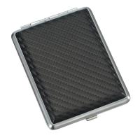 Портсигар S.Quire, нержавеющая сталь, искусственная кожа, серый, 7,4х9,5х1,8 см